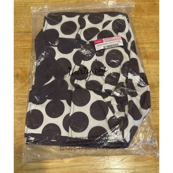 thirty-one Handbags - Thirty-One Organizing Utility Tote New 148U Plum Mod DOT 3105 15"‎ X 10" X 6"